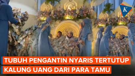 Viral Pengantin Jawa Timur Dapat Hadiah Uang yang Dililitkan ke Seluruh Badan dari Tamu Undangan