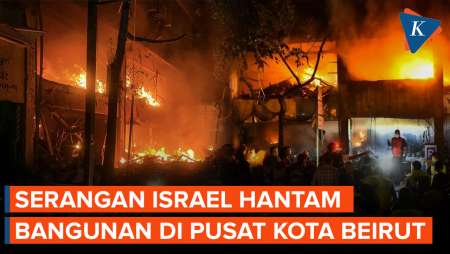 Penampakan Bangunan di Beirut Lebanon Terbakar Hebat Usai Serangan Israel