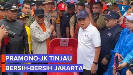 Pramono-JK "Turun Gunung" Di Tengah Hujan, Pimpin Kerja Bakti Jaga Jakarta Bersih