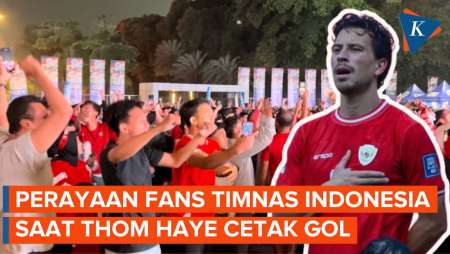 Momen Fans Timnas Indonesia Rayakan Gol Thom Haye ke Gawang China