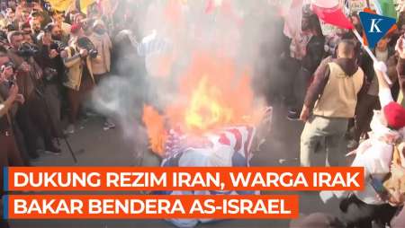 Bakar Bendera AS Dan Israel, Warga Irak Demo Dukung Pemerintah Iran