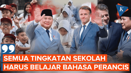 Pidato Di Samping Macron, Prabowo: Semua Sekolah Harus Belajar Bahasa Perancis