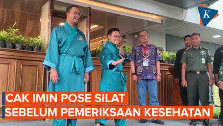 Momen Cak Imin Pose Silat Sebelum Jalani Pemeriksaan Kesehatan