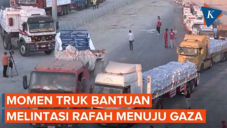 Detik-detik Truk Bantuan Lewati Gerbang Rafah 
