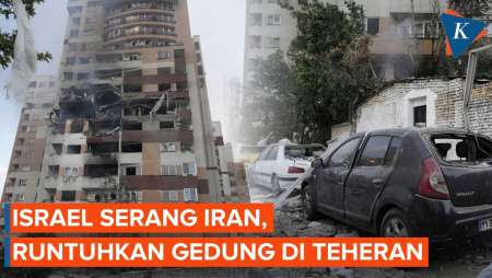 Penampakan Gedung di Iran Runtuh dan Terbakar akibat Serangan Israel