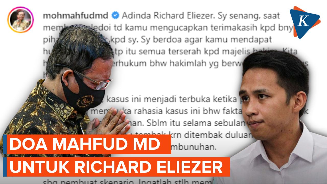Doa Mahfud MD untuk Richard Eliezer