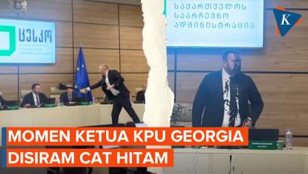 Detik-detik Ketua KPU Georgia Disiram Cat Hitam oleh Oposisi yang Tolak Hasil Pemilu