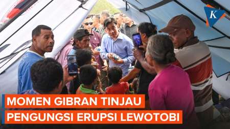 Momen Gibran Tinjau Pengungsi Erupsi Gunung Lewotobi