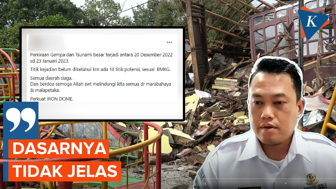 BMKG Beri Penjelasan soal Informasi Gempa Besar dan Tsunami 20 Desember 2022 - 23 Januari 2023