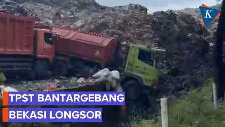 Gunungan Sampah Di TPST Bantargebang Longsor, Timbun Truk Dan Warung, 3 Orang Tewas