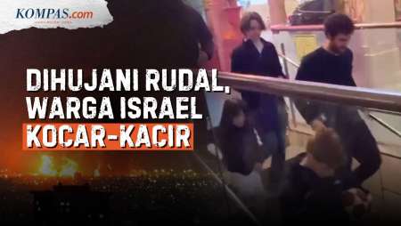 "Hujan" Rudal Iran Datang, Warga Israel Berlarian Masuk Bunker