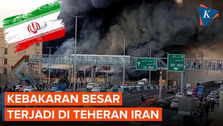Kebakaran Besar Di Teheran Iran, Asap Hitam Membumbung Tinggi