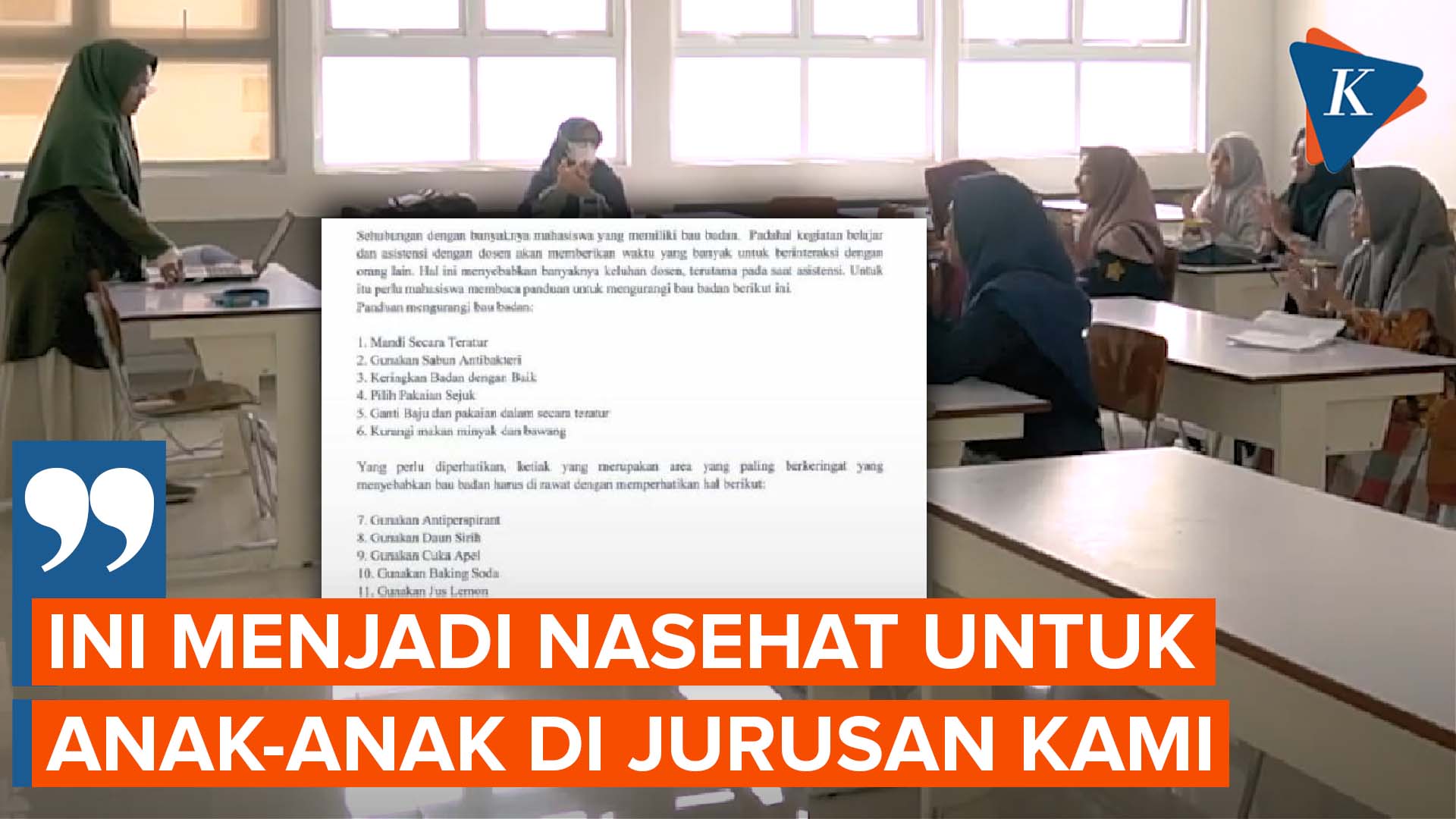 Heboh Surat Ketua Jurusan di USK Aceh, Dosen Keluhkan Mahasiswa Bau Badan