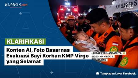 [KLARIFIKASI] Konten AI, Foto Basarnas Evakuasi Bayi Korban KMP Virgo Yang Selamat