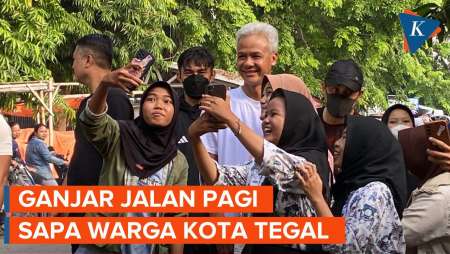 Jalan Pagi di Kota Tegal, Ganjar Jadi Sasaran Anak Sekolah