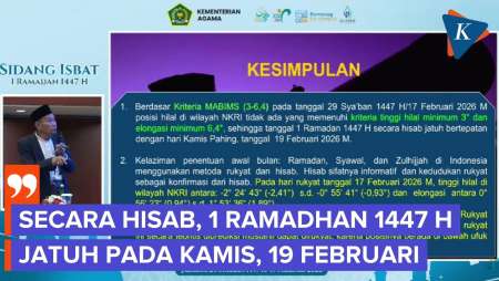 Tim Kemenag: Secara Hisab, 1 Ramadhan 1447 H Jatuh Pada Kamis 19 Februari