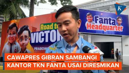 Gibran Sambangi Kantor TKN Fanta Sebelum ke Deklarasi Kampanye Damai di KPU