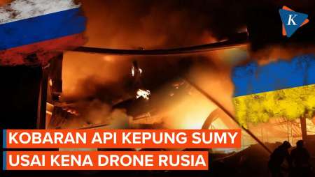 58 Drone Jarak Jauh Rusia Picu Kobaran Api Di Sumy Ukraina, 4 Anak Terluka