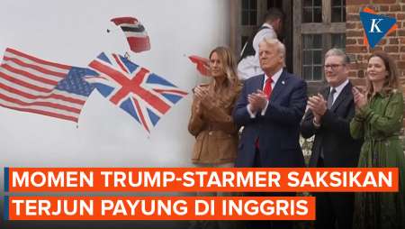 Momen Trump-Starmer Saksikan Terjun Payung Pasukan Red Devils di Inggris