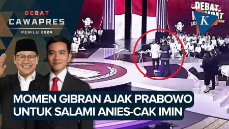 Gibran Pegang Pinggang Prabowo Ajak Salami Anies-Cak Imin