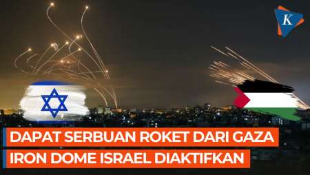 Iron Dome Israel Cegat Roket dari Gaza di Atas Tel Aviv