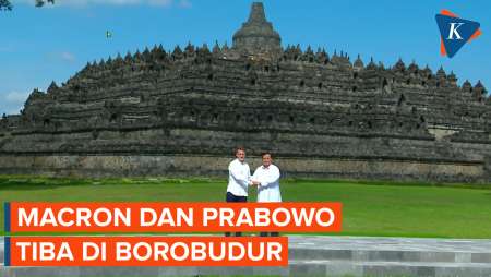 Kompak Pakai Kemeja Putih! Prabowo Ajak Macron Jalan-jalan di Candi Borobudur, Ini Momennya
