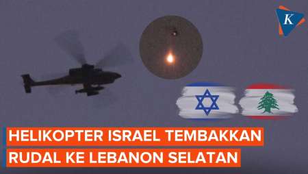 Momen Helikopter Tempur Israel Tembakkan Rudal ke Lebanon Selatan 