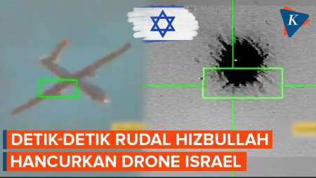 Detik-detik Rudal Hizbullah Hancurkan Drone Israel