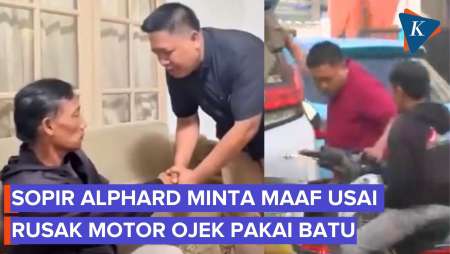 Usai Viral Hantam Motor Ojek Pakai Batu, Sopir Alphard Minta Maaf