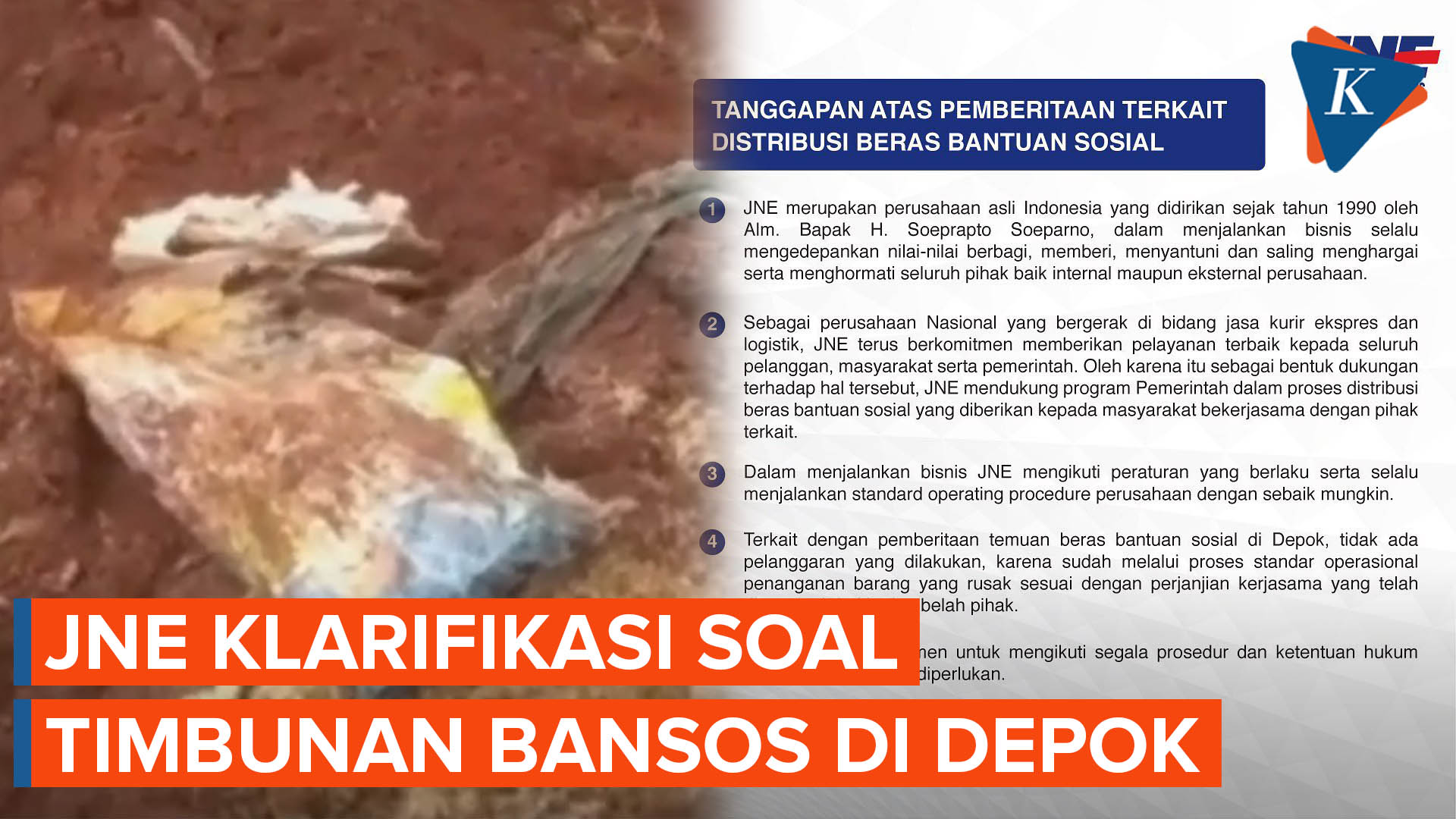 Viral Video Timbunan Bansos Presiden di Depok, JNE Beri Klarifikasi