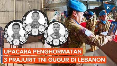 Penghormatan Terakhir untuk 3 Prajurit TNI yang Gugur di Lebanon...
