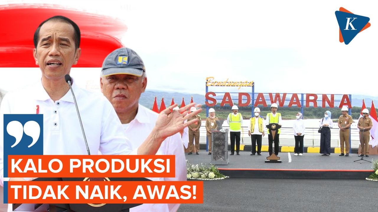 Resmikan Bendungan Sadawarna,  Jokowi Minta Produksi Padi Digenjot
