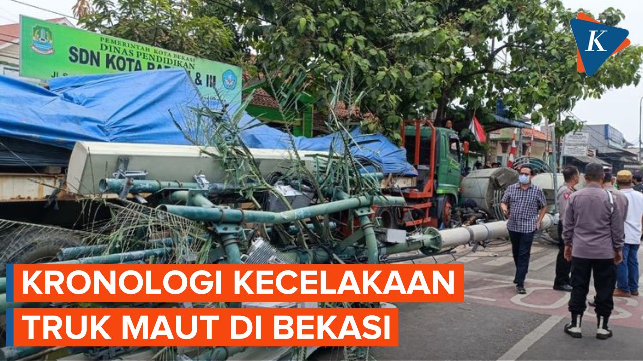 Detik-detik Kecelakaan Truk Maut di Bekasi yang Tewaskan Anak SD Rekaman CCTV