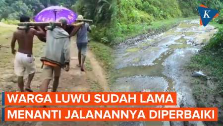 79 Tahun Indonesia Merdeka, Jalan di Luwu Rusak dan Warga Ditandu ke Puskesmas