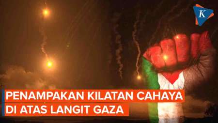 Detik-detik Muncul Kilatan di Atas Gaza Saat Operasi Darat Israel