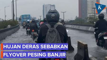 Hujan Deras, Jalan Layang Pesing Jakbar Banjir Hari Ini