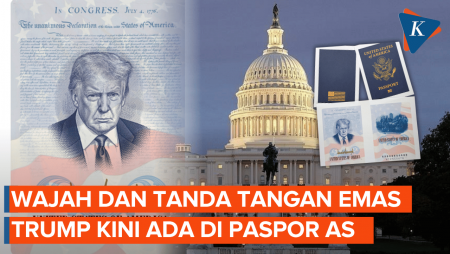 Trump Pasang Wajah Dan Tanda Tangan Emasnya Di Paspor AS