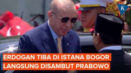 Detik-detik Presiden Tukiye Erdogan Tiba di Istana Bogor, Disambut Prabowo