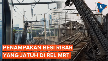 Penampakan Besi Ribar yang Jatuh di Rel MRT Jakarta