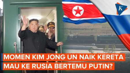 Potret Kim Jong Un Naik Kereta, 