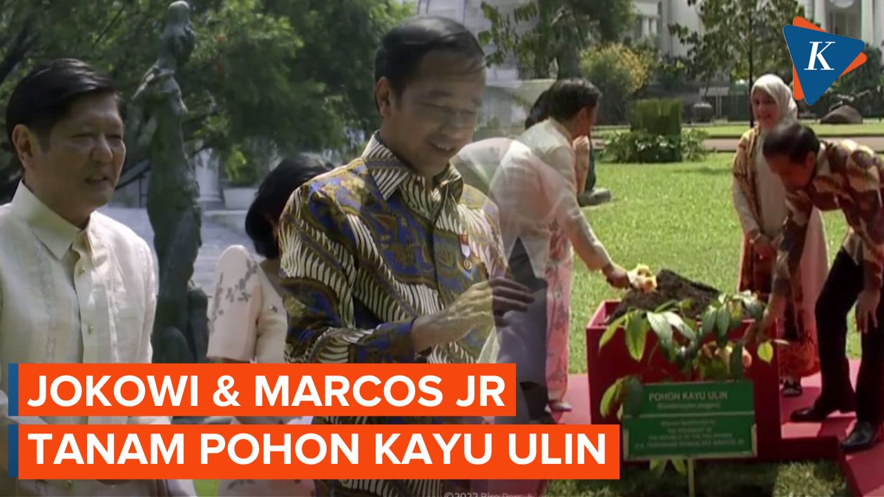 Momen Jokowi dan Presiden Filipina Tanam Pohon Kayu Ulin di Istana Bogor