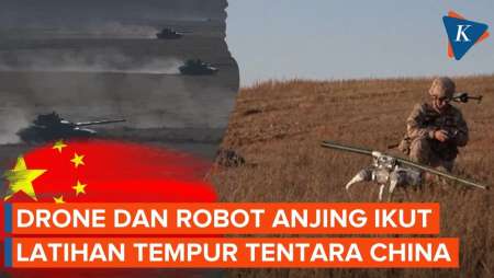 Tak Cuma Tank, Tentara China Kerahkan Drone Dan Robot Anjing Dalam Latihan Tempur
