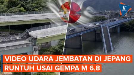 Penampakan Jembatan Di Kumamoto Runtuh Setelah Gempa M 6,8 Guncang Jepang