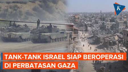 Penampakan Tank-tank Israel Bersiap di Perbatasan Gaza