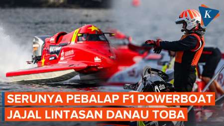 Momen Pebalap Jajal Lintasan Danau Toba Jelang F1 Powerboat