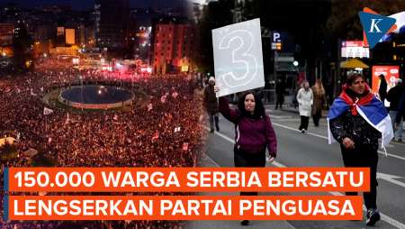 150.000 Warga Serbia Bersatu Lengserkan Partai Penguasa Jelang Pemilihan Parlemen