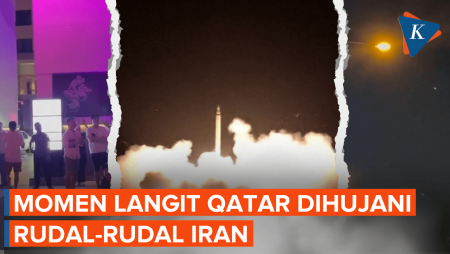 Detik-detik Rudal Iran Hujani Langit Qatar, Ledakan Terdengar