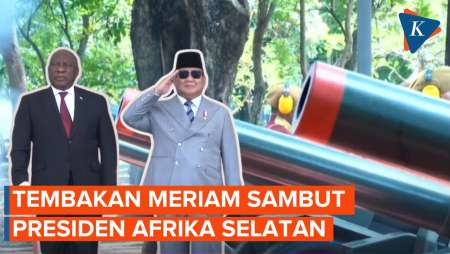 Meriam Sambut Kedatangan Presiden Afrika Selatan Di Istana