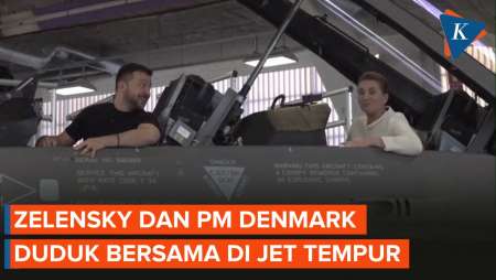 Momen Zelensky dan PM Denmark Duduk di Jet Tempur F-16