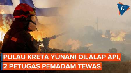 Penampakan Api Membakar Hutan Di Pulau Kreta Yunani